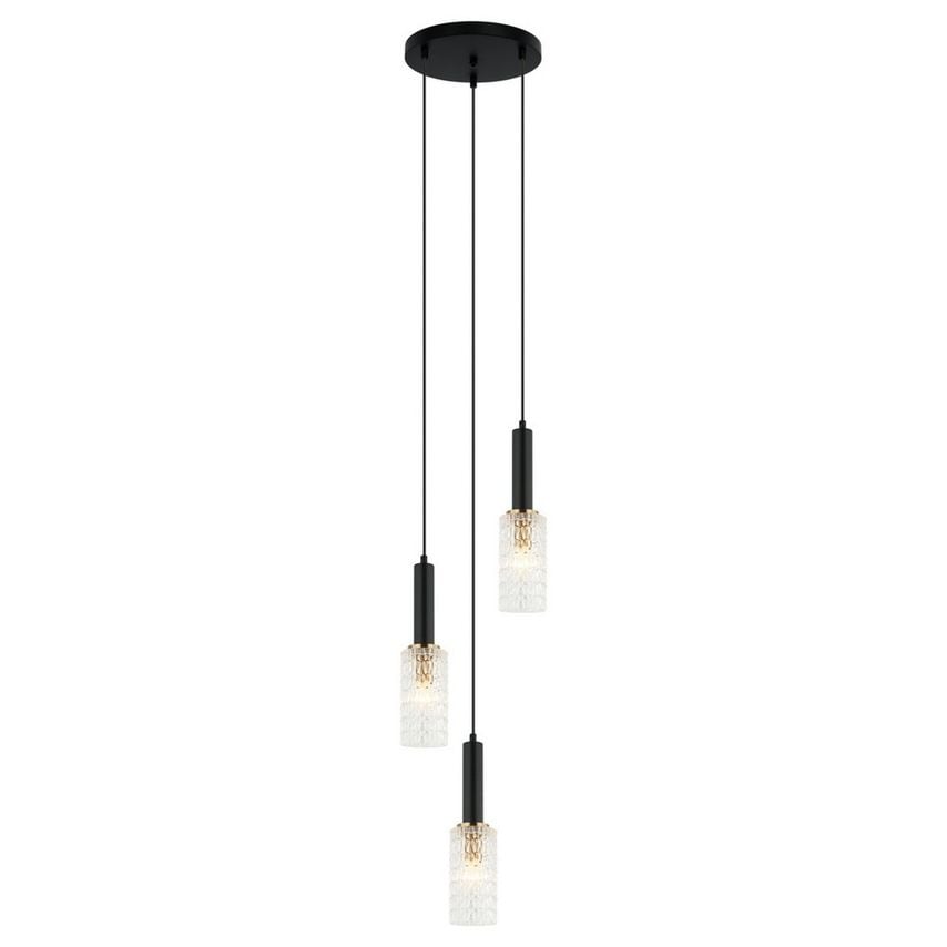 Italux Lighting Modern Hanging Pendant Black, Gold 3 Light, E14 - ITLPND-43363-3