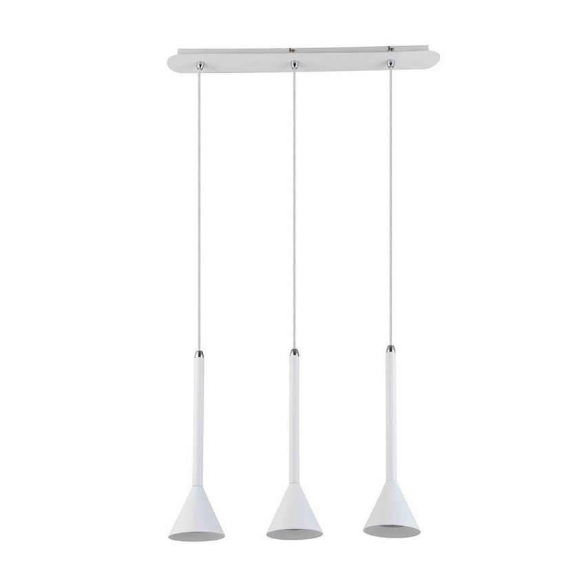 Italux Lighting Modern Hanging Pendant White 3 Light with White Shade Led, GU10