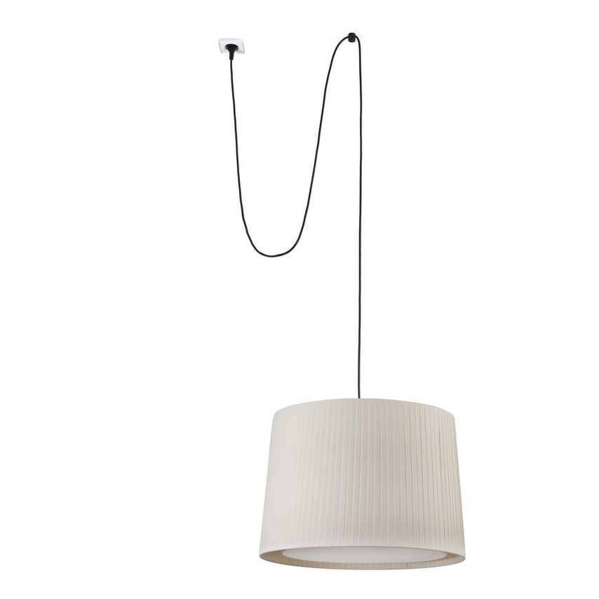 Faro Lighting Samba Black, Beige Cylindrical Pendant Lamp with Plug