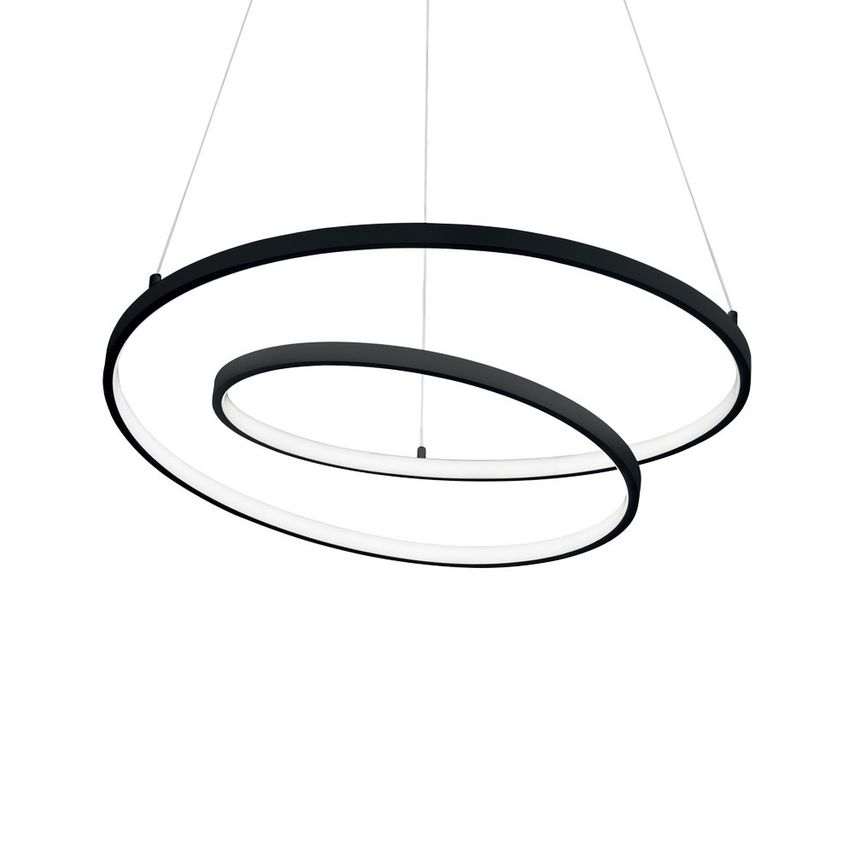 Ideal Lux Lighting oz Led Decorative Swirl Integrated Pendant Light Black, 3000K