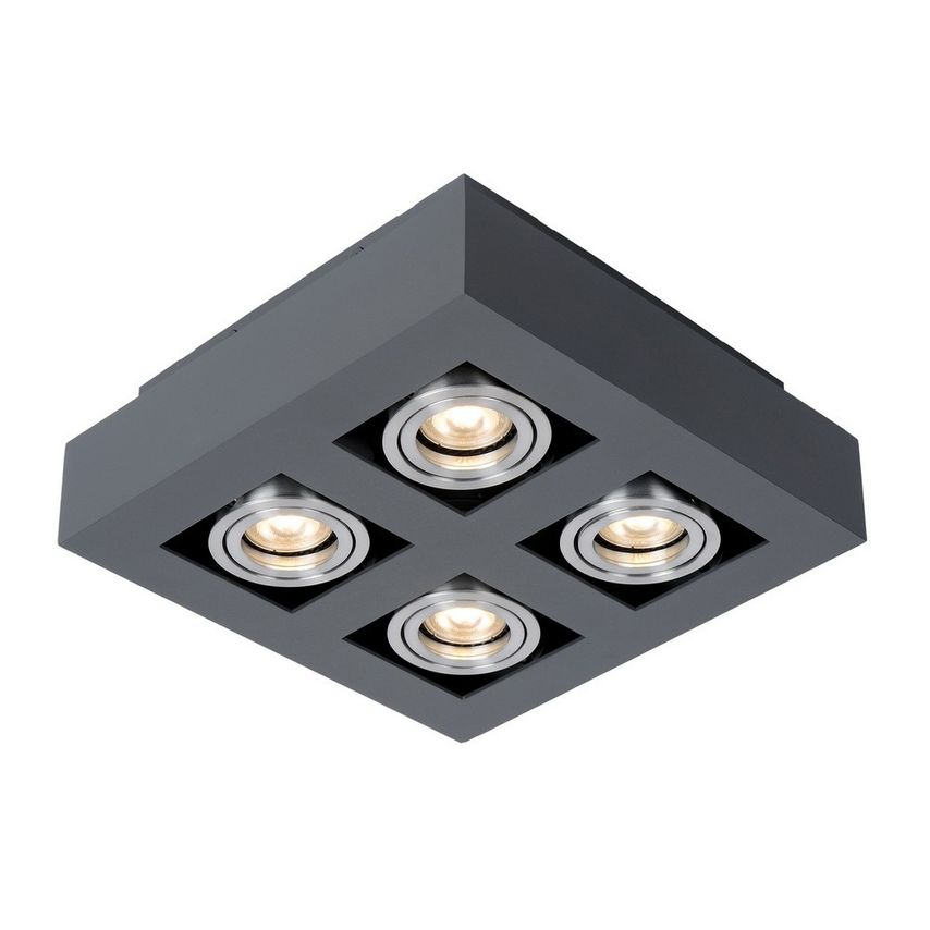 Italux Lighting Modern Surface Mounted Black Aluminum 4 Light, GU10