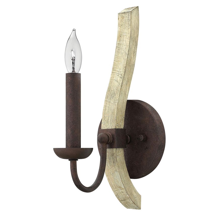 Elstead Lighting Middlefield 1 Light Indoor Candle Wall Light Iron Rust, E14
