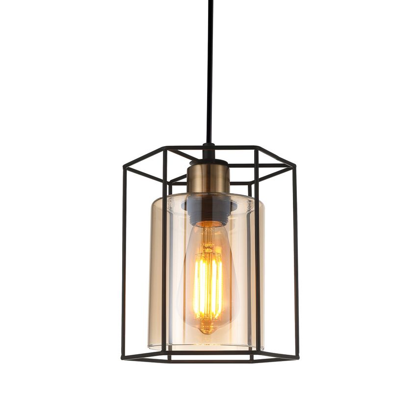 Italux Lighting Kalula Industrial, Retro 1 Light Lanterns Pendant Ceiling Light,