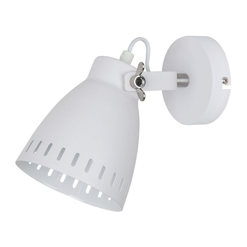 Italux Lighting Industrial and Retro Wall Lamp White, Satin Nickel 1 Light with