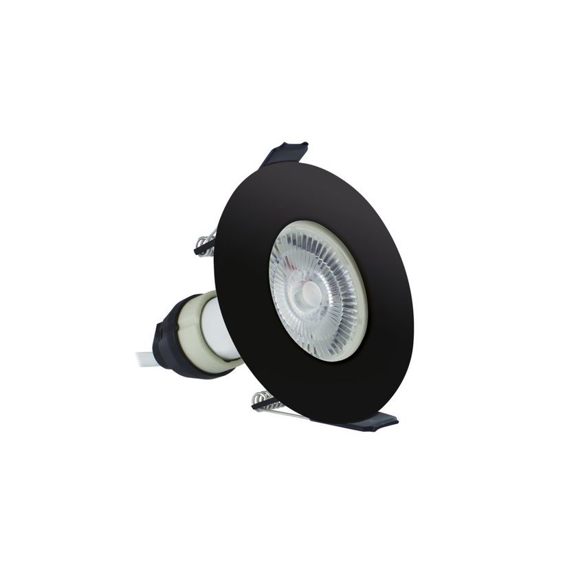 Integral LED Evofire Fire Rated Downlight 70mm Cutout IP65 Black Round + GU10 Ho