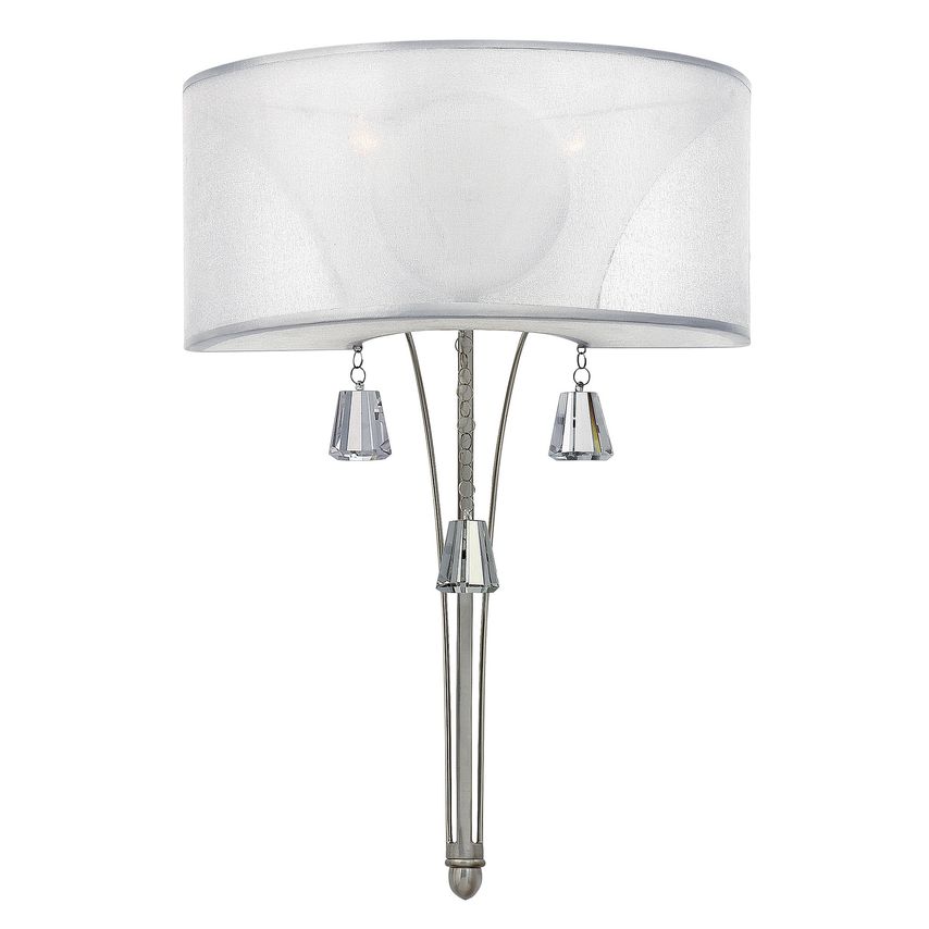 Elstead Lighting Mime 2 Light Indoor Wall Light Brushed Nickel, E14