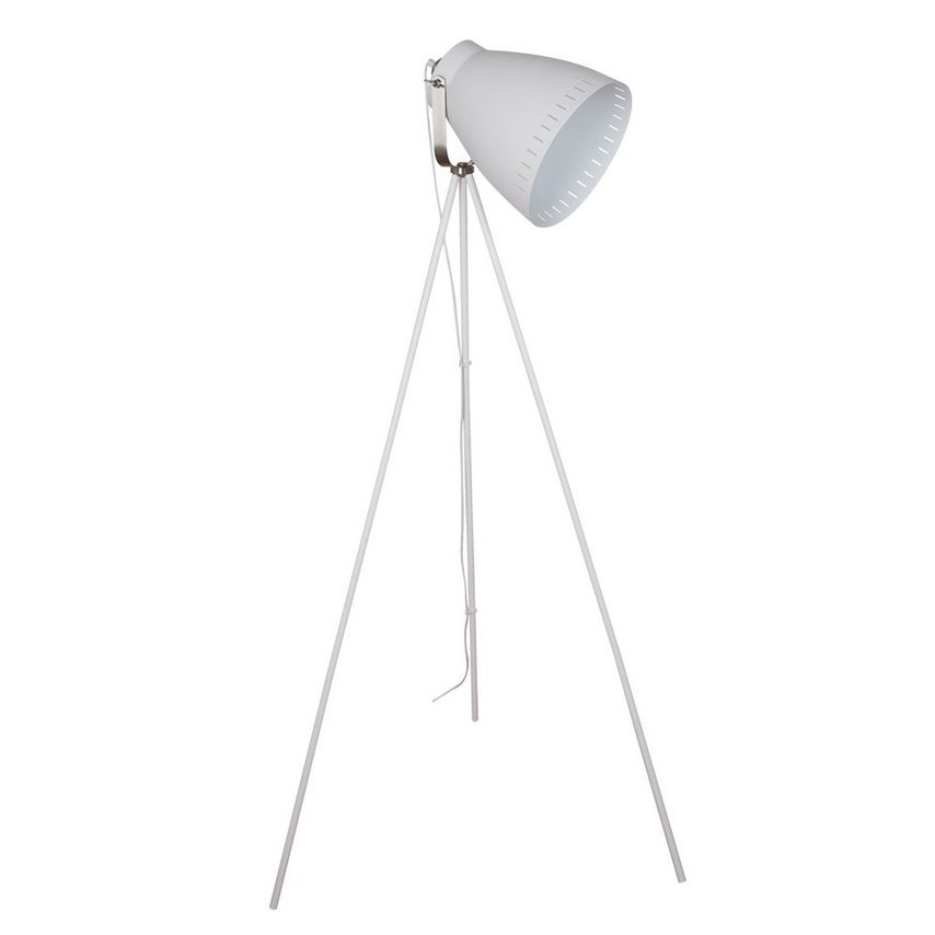 Italux Lighting Industrial and Retro Floor Lamp White, Satin Nickel 1 Light with