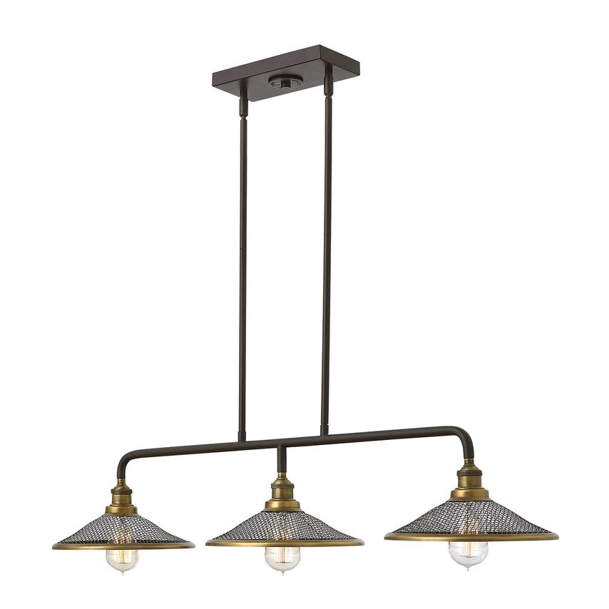 Elstead Lighting Rigby 3 Light Ceiling Island Chandelier Pendant Bar Light Bronz
