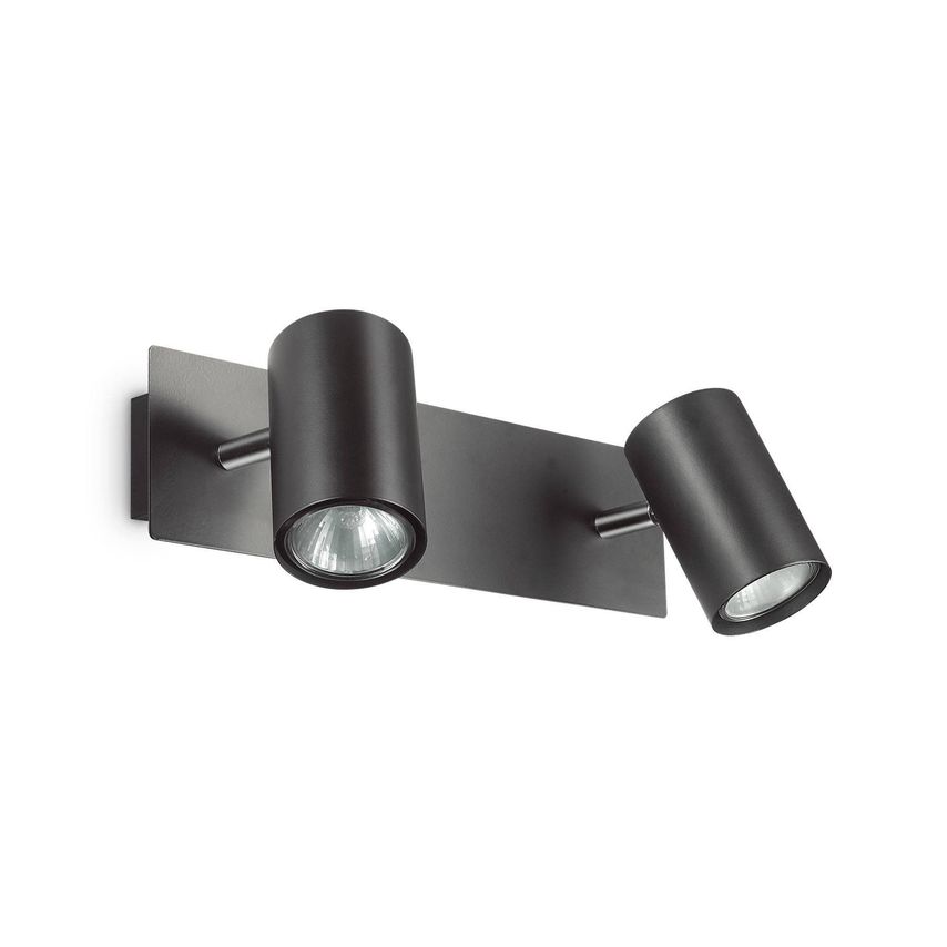 Ideal Lux Lighting Spot 2 Light Wall Light Black