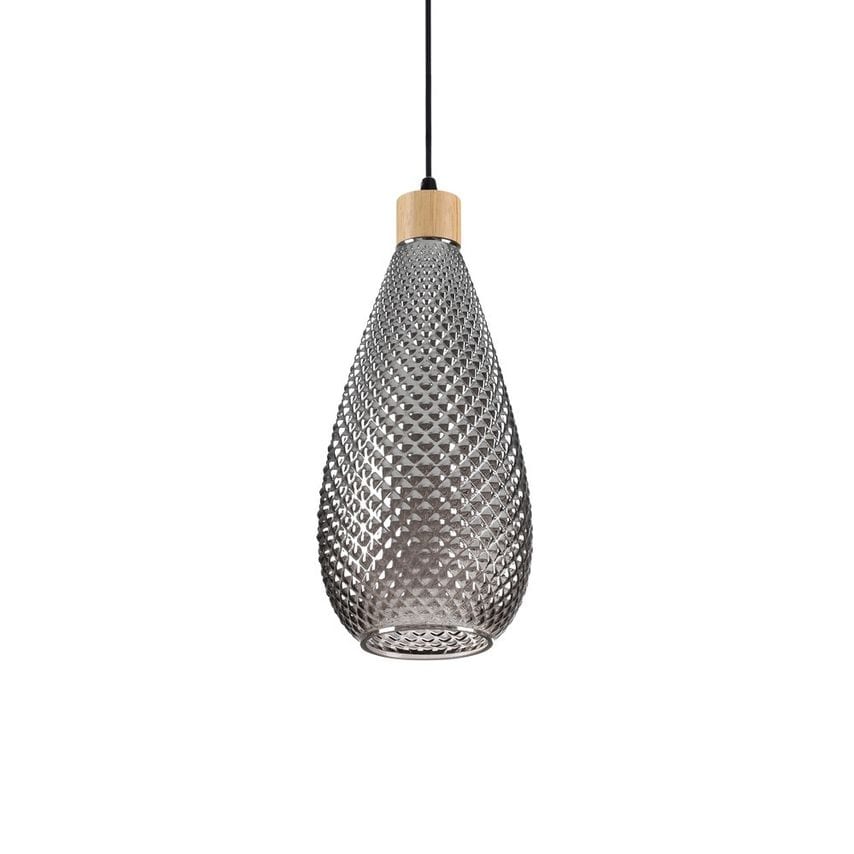Ideal Lux Lighting Bergen-2 Indoor Dome Ceiling Pendant Lamp 1 Light Grey, E27