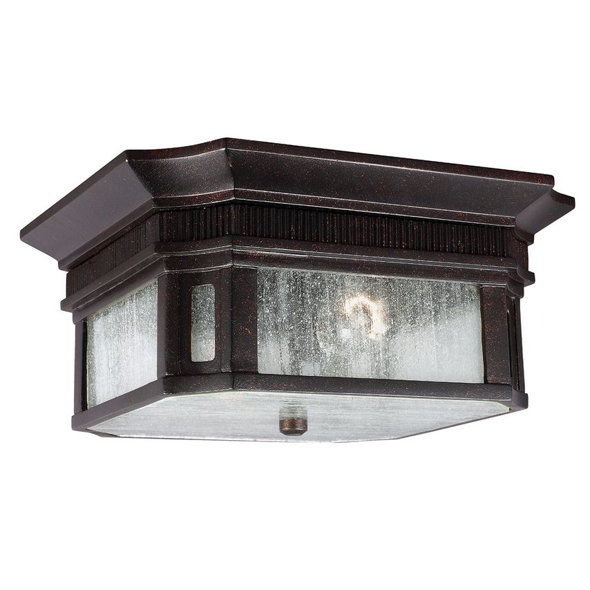 Elstead Lighting Federal 2 Light Bathroom Flush Outdoor Ceiling Lantern Bronze I