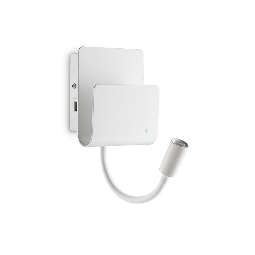 Ideal Lux Lighting Probe Integrated Led Indoor Reading Wall Lamp 1 Light White 3