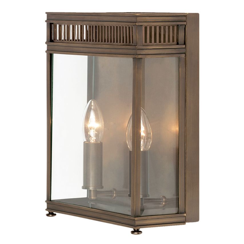 Elstead Lighting Holborn 2 Light Outdoor Medium Wall Half Lantern Light Dark Bro