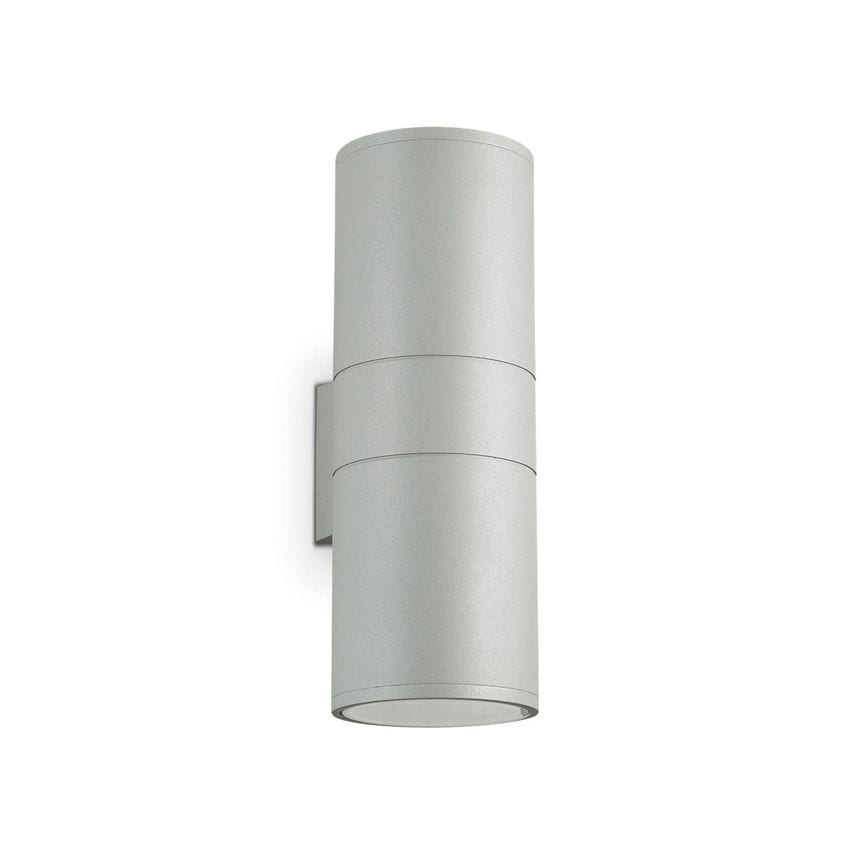 Ideal Lux Lighting Gun 2 Light Outdoor Up Down Wall Light Grey IP54
