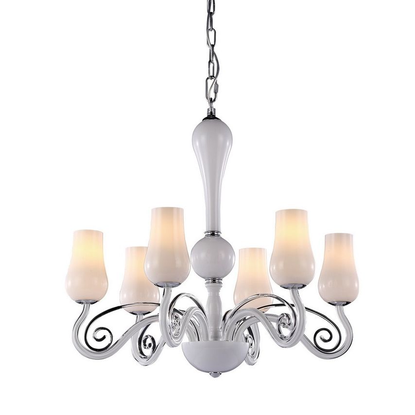 Italux Lighting Modern Chandeliers White 6 Light, E14