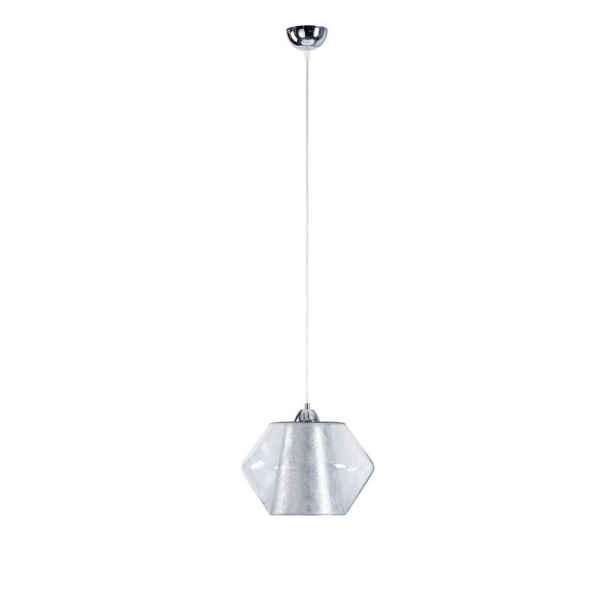 Keter Rodes Dome Pendant Ceiling Light Silver, 30cm, 1x E27