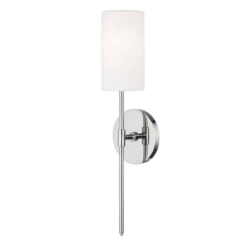Hudson Valley Olivia 1 Light Wall Sconce Polished Nickel, Linen