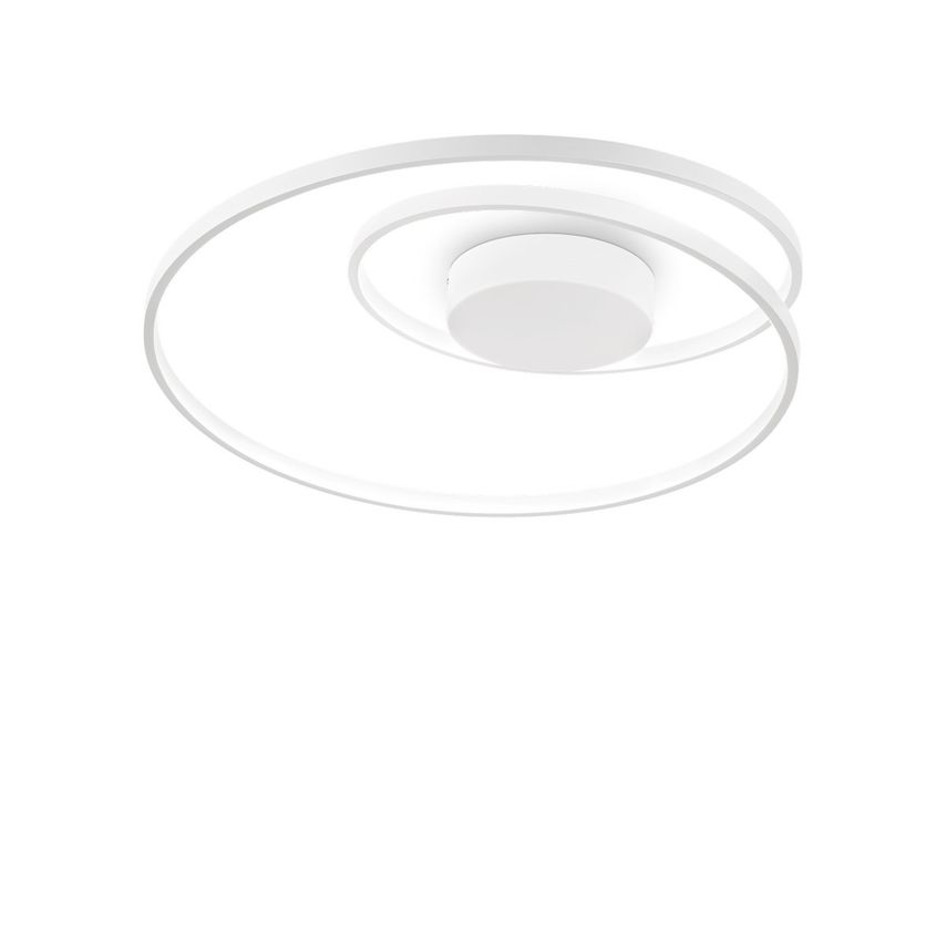 Ideal Lux Lighting oz Dimmable Swirl Integrated Led Semi Flush Light White, 3000