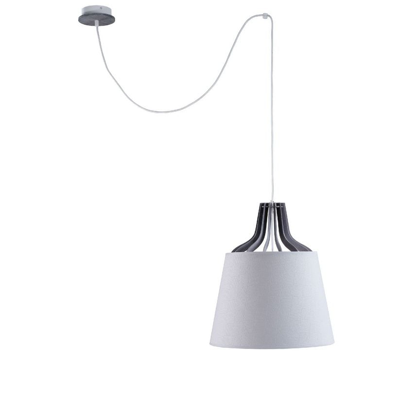 Keter Lucio Dome Pendant Ceiling Light White, 38cm, 1x E27, 200cm Wire