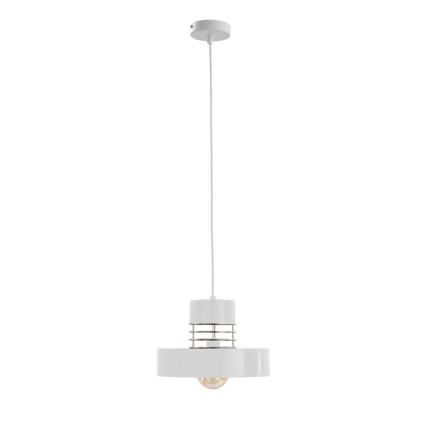 Keter Bossi Wire Dome Pendant Ceiling Light Gold, White, 30cm, 1x E27