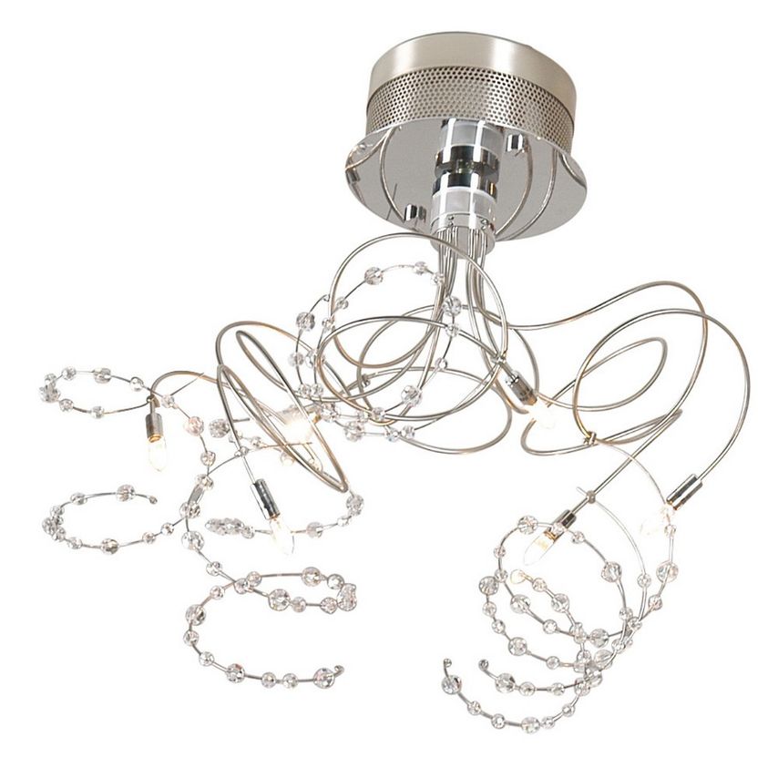 Shop Netlighting Bead Glass & Crystal Ceiling Light Satin Nickel