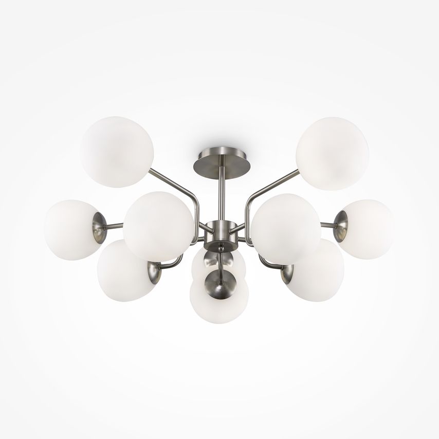 Maytoni Erich Modern 10 Light Globe Ceiling Light Nickel E14