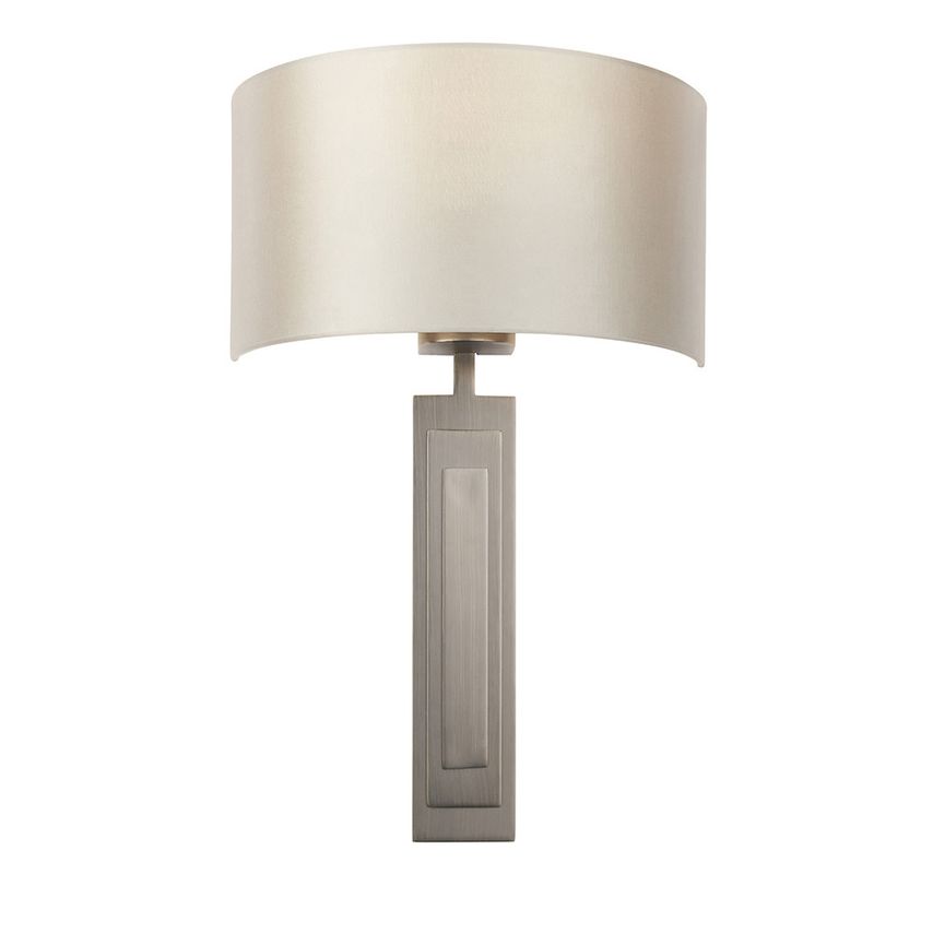 Merano Lighting Olbia Wall Lamp Brushed Bronze Plate & Mink Satin Fabric