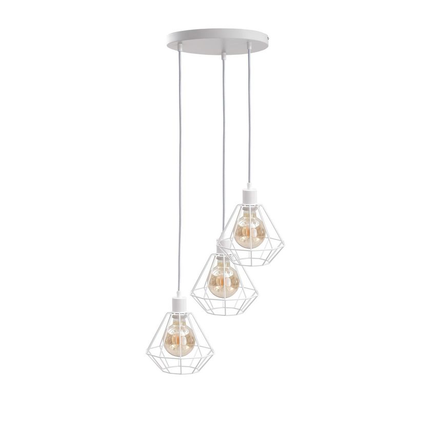 Keter Foskal Cluster Pendant Ceiling Light White, 32cm, 3x E27