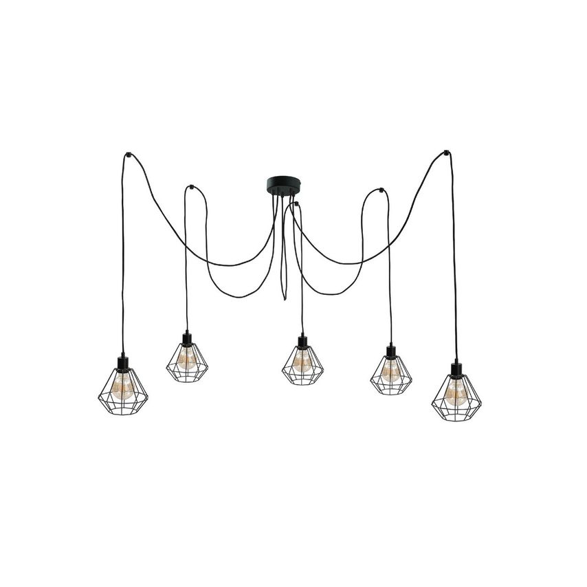 Keter Foskal Cluster Pendant Ceiling Light Black, 5x E27