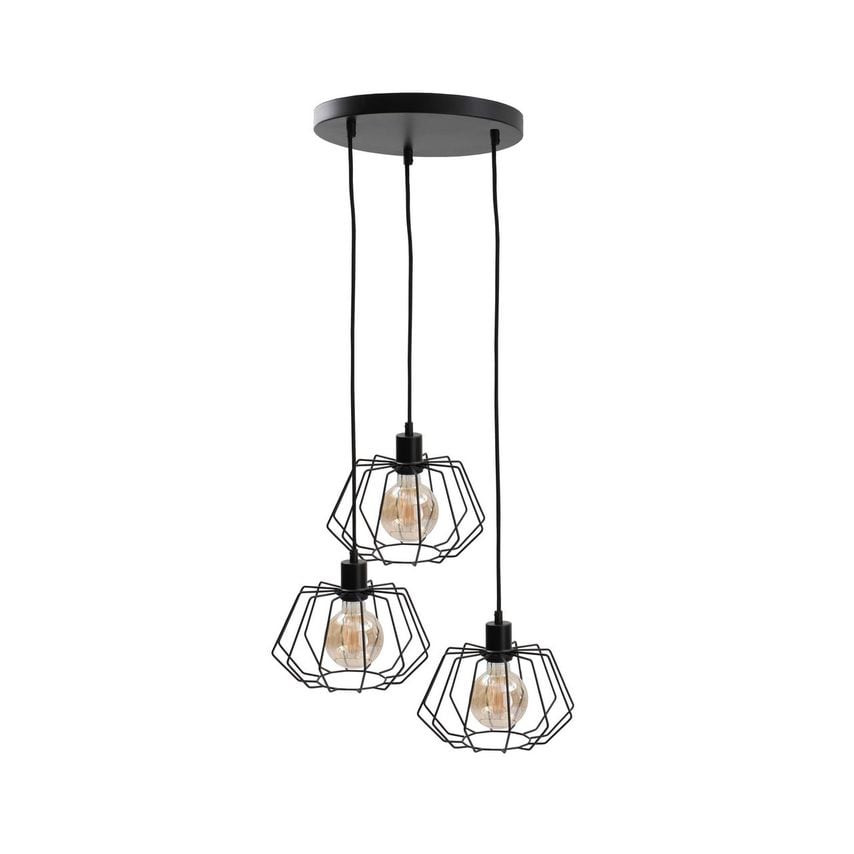 Keter Luna Cluster Pendant Ceiling Light Black, 32cm, 3x E27