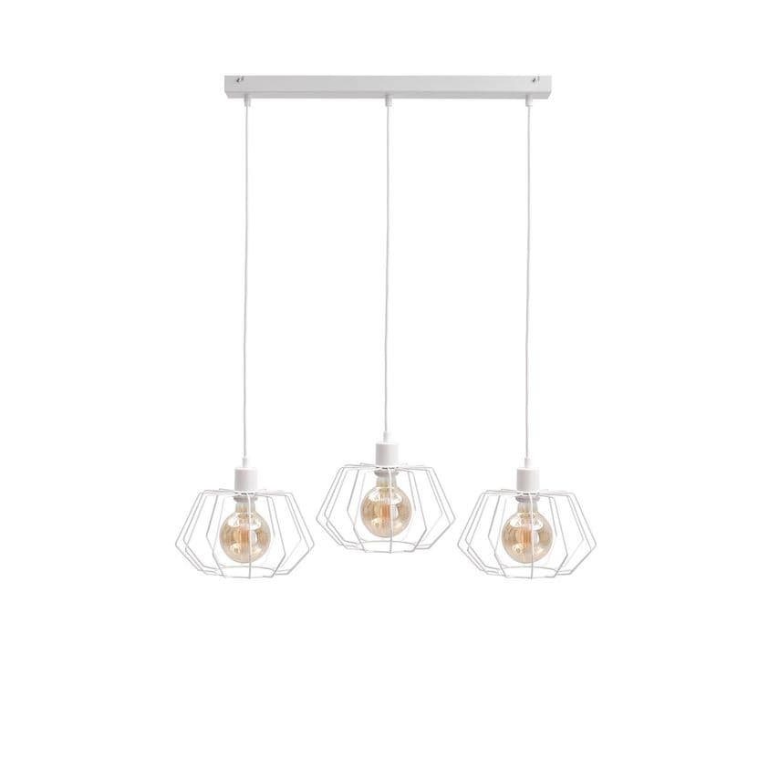 Keter Luna Bar Pendant Ceiling Light White, 63cm, 3x E27