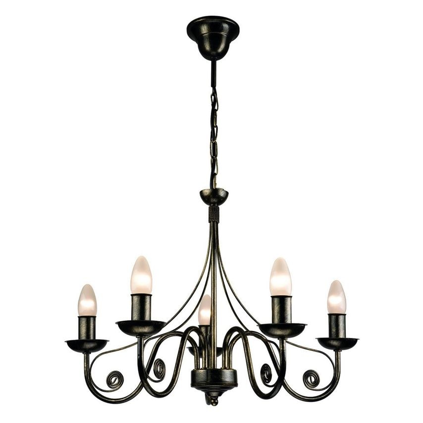Lamkur Lighting Donato Chandeliers with Fabric Shades, Black, 5x E27