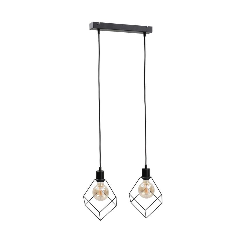 Keter Ruben Bar Pendant Ceiling Light Black, 50cm, 2x E27