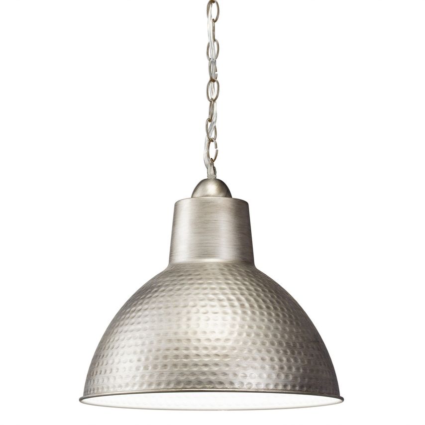 Elstead Lighting Missoula 1 Light Dome Ceiling Pendant Light Pewter, E27 - Kl-Mi