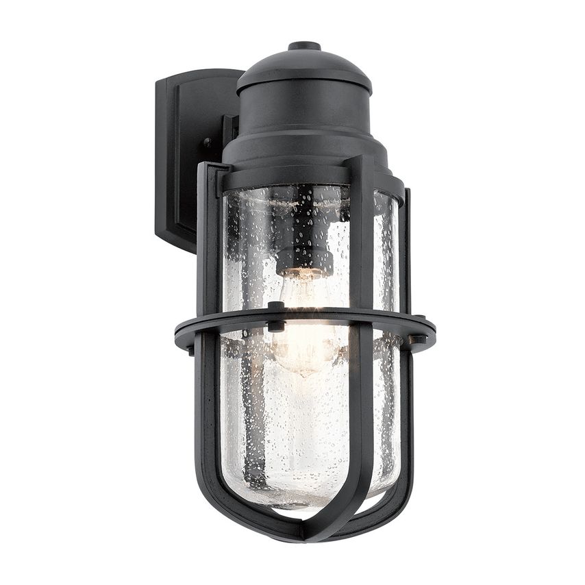 Elstead Lighting Suri Outdoor 1 Light Wall Lantern, Textured Black, IP44, E27 -