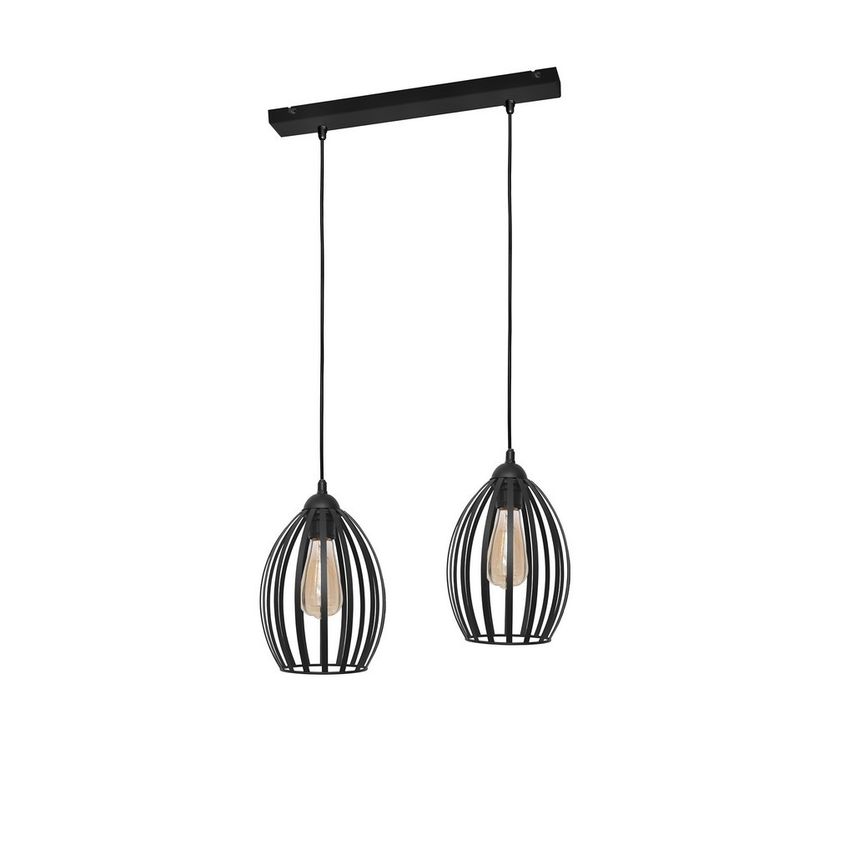 Helam DALI Straight Bar Pendant Ceiling Light Black 45cm