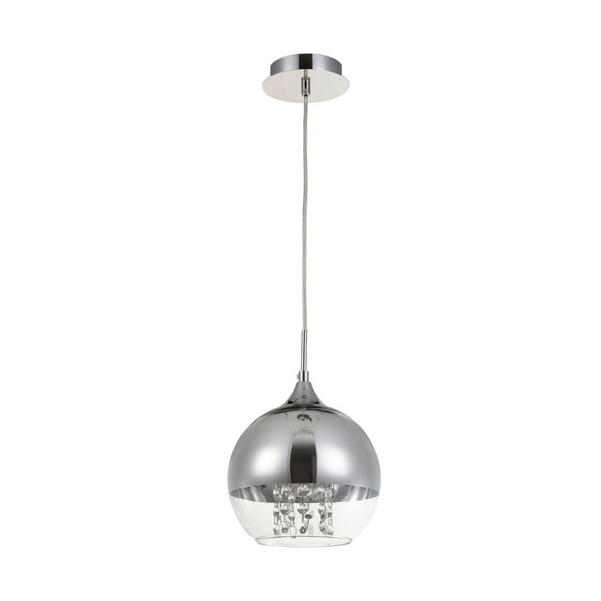 Maytoni Fermi Dome Ceiling Pendant Lamp Nickel & Crystal, 1 Light, E27 - P140-PL