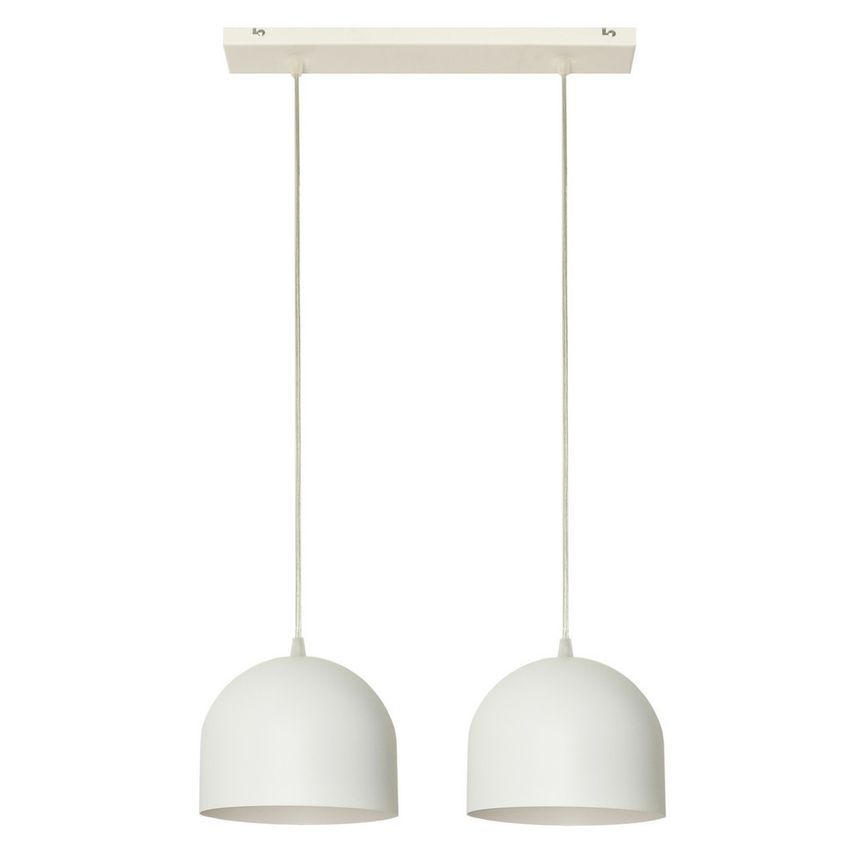 Helam Madison Straight Bar Pendant Ceiling Light White 42cm