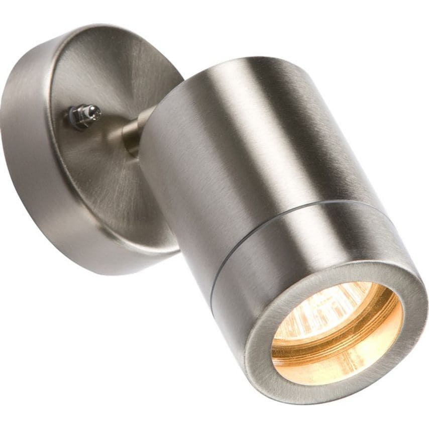 Knightsbridge Lightweight Stainless Steel Adjustable Wall Light, 230V IP65 GU10