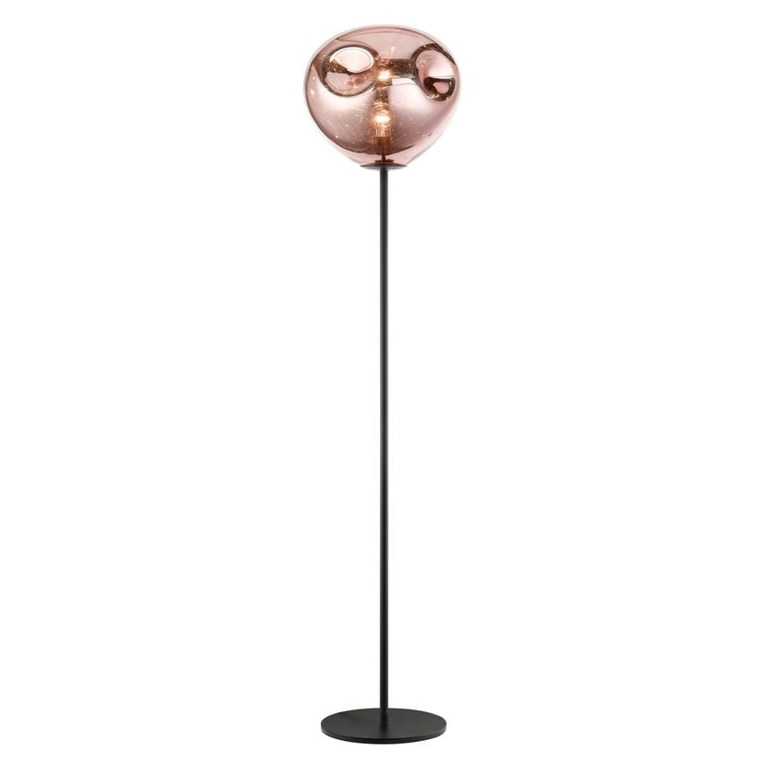 IMPEX Nina 1 Light Floor Lamp Copper Black