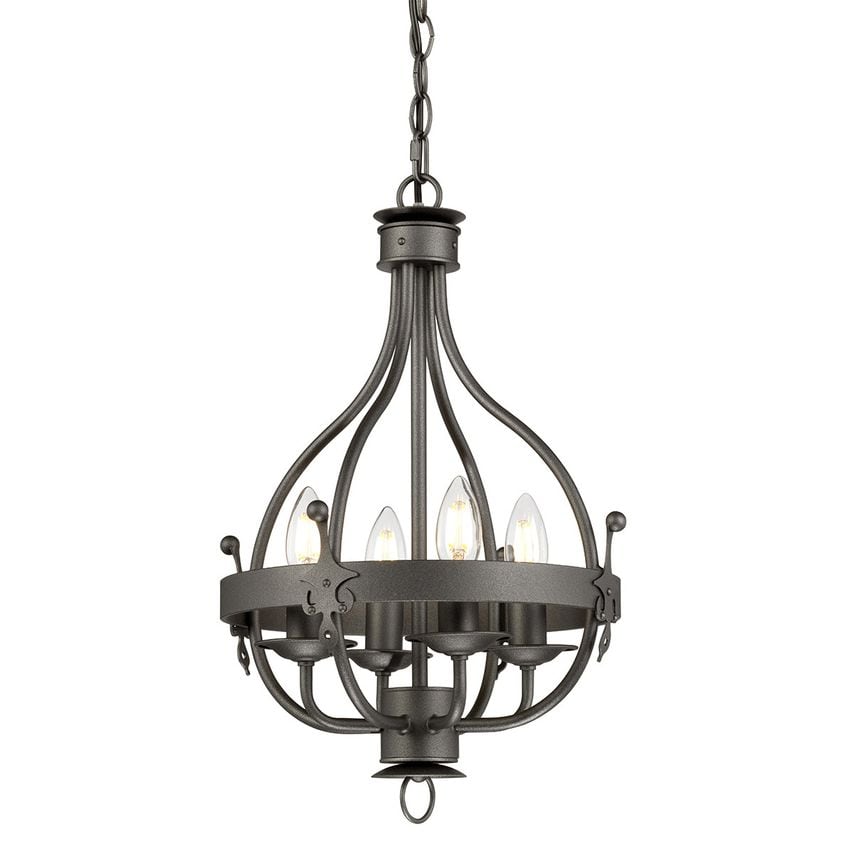 Elstead Lighting Windsor Chandelier 4 Light Graphite Finish, E14