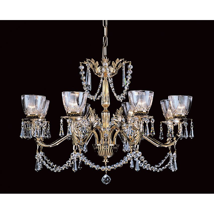 IMPEX Livorno Halogen Strass 8 Arm Chandelier