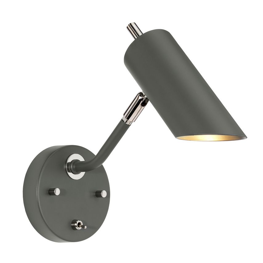 Elstead Lighting Quinto 1 Light Wall Light - Dark Grey Polished Nickel, E14