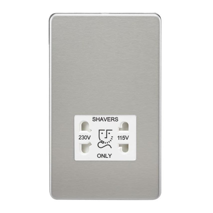 Knightsbridge Knightsbridge Screwless 115V/230V Dual Voltage Shaver Socket - Bru