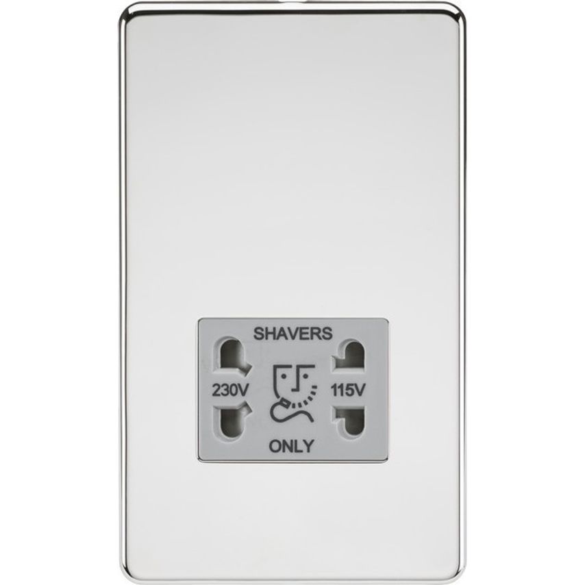 Knightsbridge Knightsbridge Screwless 115/230V Dual Voltage Shaver Socket - Poli