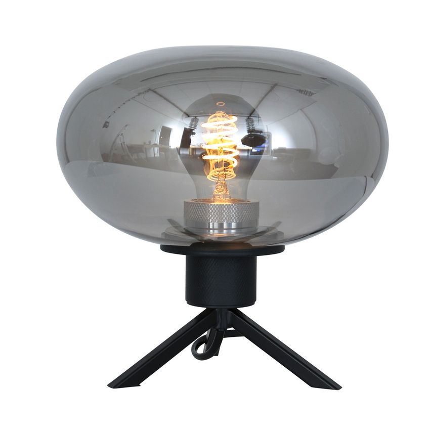 Sienna Reflexion Globe Table Lamp Black Matt, Transparent Grey Gloss - ST2681ZW