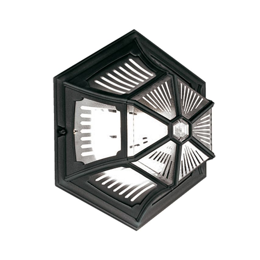 Elstead Lighting Parish 1 Light Outdoor Flush Ceiling Lantern Black IP44, E27