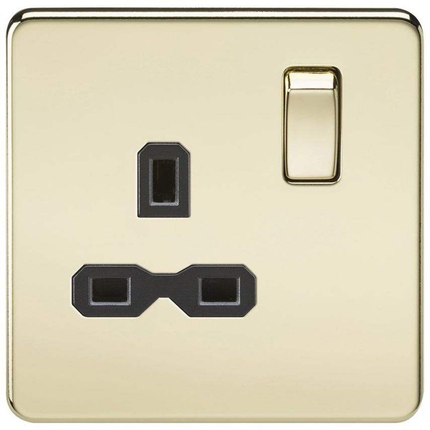 Knightsbridge Knightsbridge Screwless 13A 1G Dp Switched Socket - Polished Brass