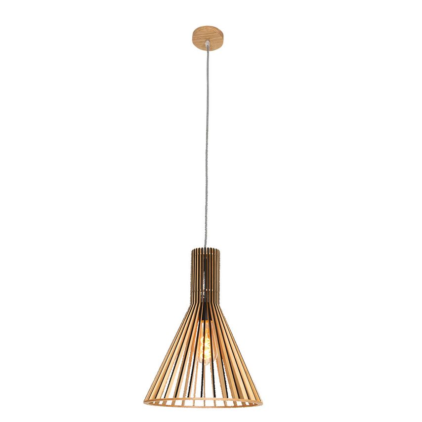 Sienna Smukt Wire Frame Pendant Ceiling Light Black Matt, Wood Blank, Metal - ST