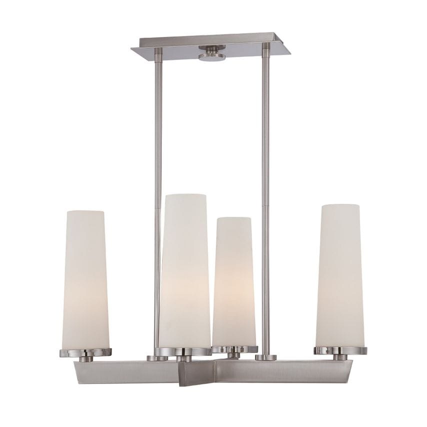 Elstead Lighting Chelsea Loft Contemporary 4 Light Chandelier Brushed Nickel